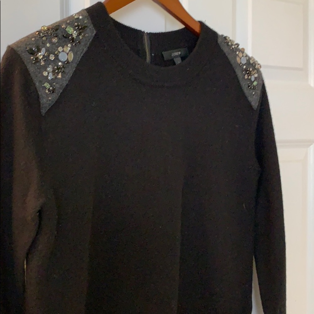 J Crew Jewel Detailed Shoulder Sweater